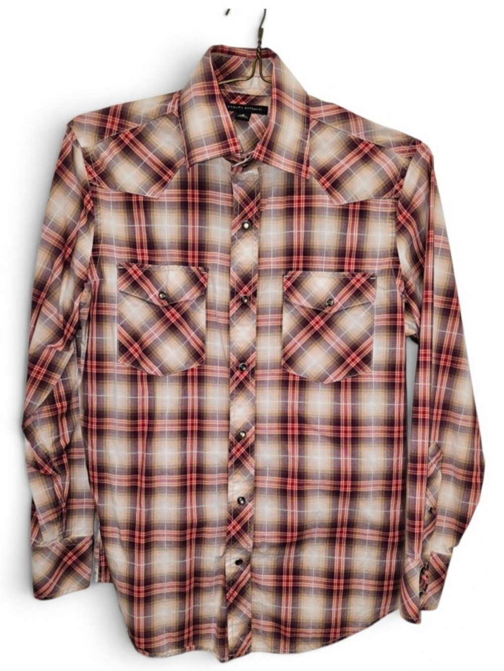 Bananaha Republic, Men's Plaid Western Pearl Snap Shirt